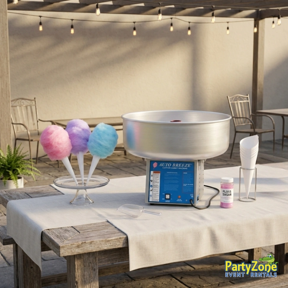 Cotton candy machine rental for Harahan LA school fairs, church festivals, and birthday parties