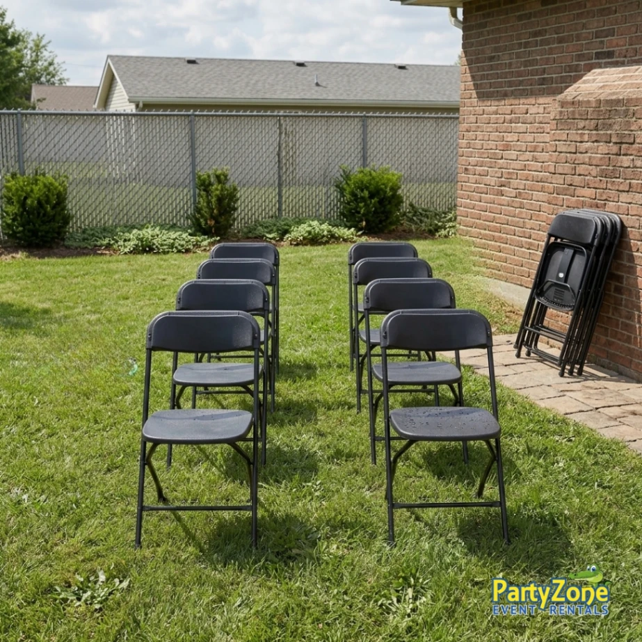 Folding chair rental for Harahan LA parties and events, delivered and picked up by the crew