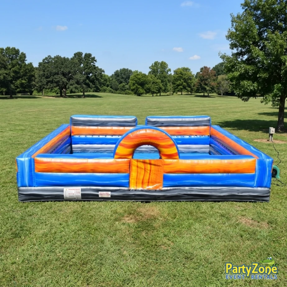Marble inflatable foam pit rental for Harahan LA foam parties, contains the suds in one safe area